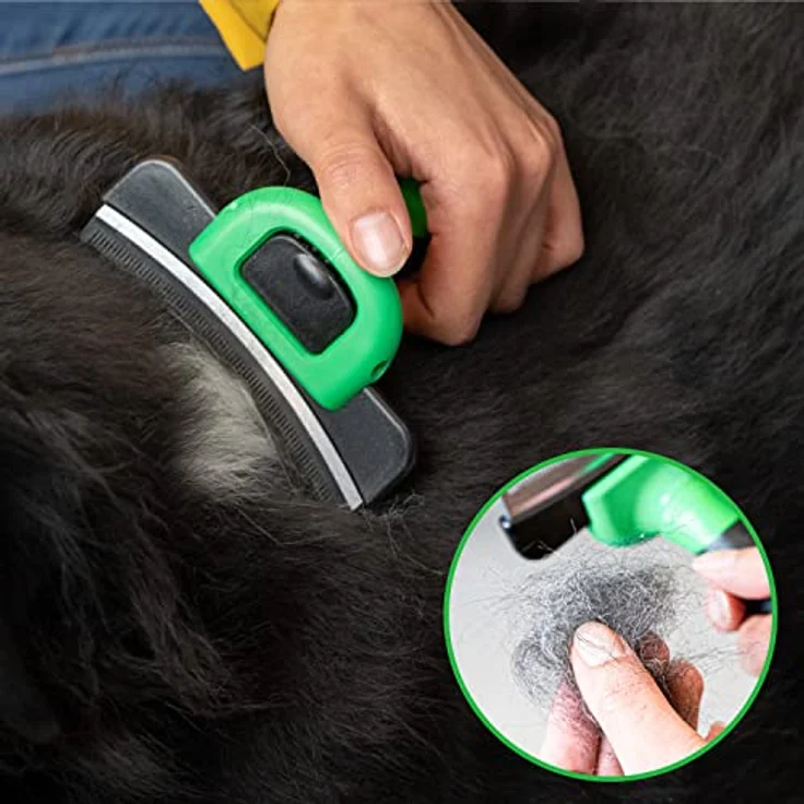 Fino Pet Hundebürste Größe S speziell für kleine Hunde bis 9 KG, ob für Kurzhaar oder Langhaar Hunde, hervorragend auch für Welpen, Pflegewerkzeug als Hundezubehör für Entfernung der Unterwolle – Bild 3