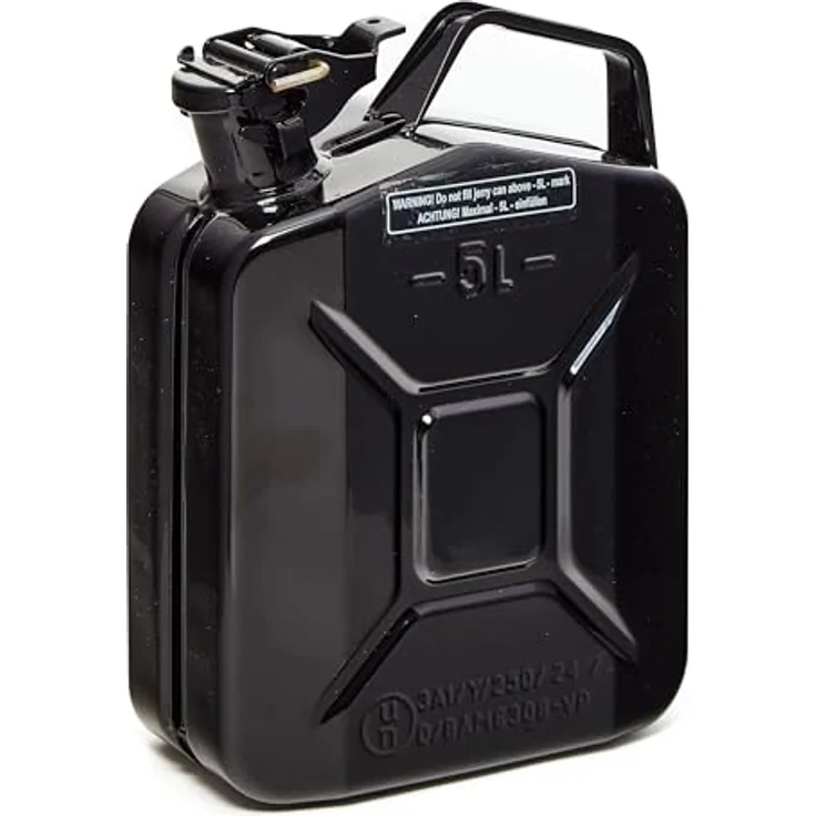 BW® Kraftstoffkanister Metall Benzinkanister 5 Liter - Schwarz - TÜV-geprüft und UN-Zulassung - Made in Europe – Bild 1