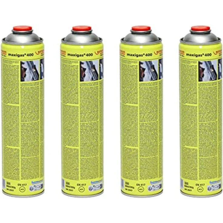 Rothenberger Industrial 4X Maxigas 400, Gaskartusche 600ml, 7/16"-EU, Hartlötgas mit sehr hohen Flammentemperaturen bis 2.200 °C – Bild 1