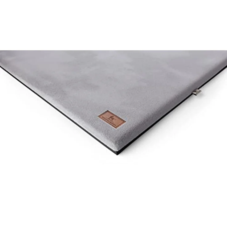 Knuffelwuff Orthopädische kuschelige Hundematte Berrith aus weichem Kaninchenfell-Imitat 120x85cm Grau - Hundekissen für große, mittelgroße und kleine Hunde - Für Zuhause, Auto, Wohnmobil, Wohnwagen – Bild 4