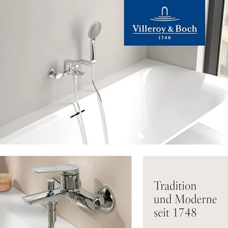Villeroy & Boch Oasis Wannenarmatur, Aufputz Wasserhahn mit Rückflussschutz, Umstellfunktion und SmartPressure-Technologie – Bild 7