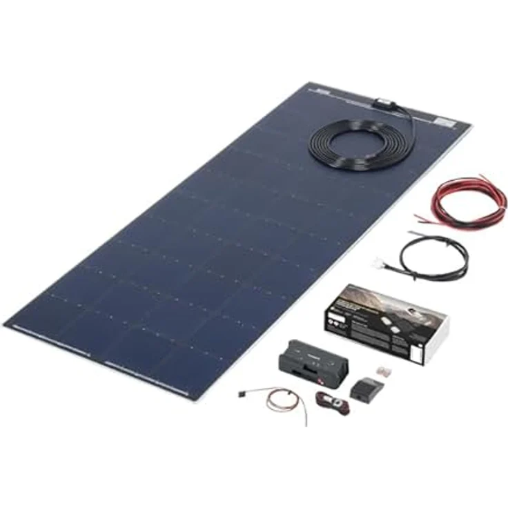 BÜTTNER DOMETIC Solar-Komplettanlage MT 150 FL, 150 Wp, Schwarz, MPPT Bluetooth, 2×54×138,2 cm, 6 kg – Bild 1