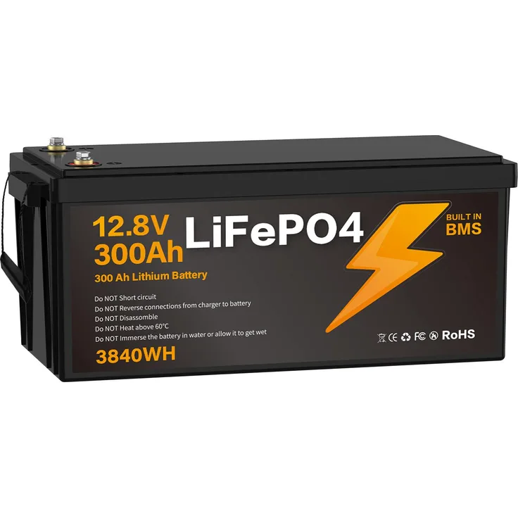 Blossom 12,8V 300Ah Lithium-Eisenphosphat Akku mit Smart BMS, wasserdicht IP67, 3840Wh, 3000+ Zyklen für Solaranlage und Camping