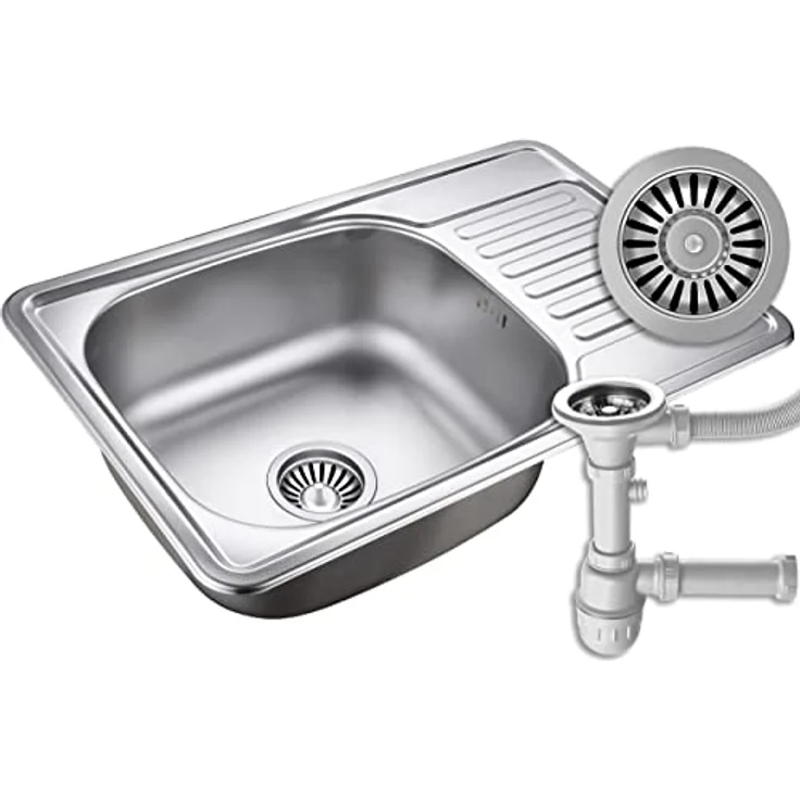 Quadron EDDIE Einzelbecken Spüle Edelstahl, 50 cm, Farbe Flachs, einwandfreie Hygiene und Pflegeleichtigkeit, Abfluss inklusive – Bild 4