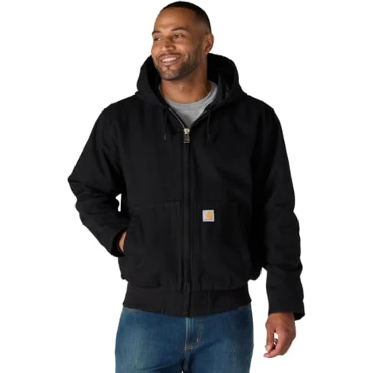 Carhartt Duck Active Arbeitsjacke, XXL, 100% Baumwollcanvas, Cordura Nylon-Steppfutter mit 3M Thinsulate Isolierung, integrierte Kapuze, verstärkte Taschen, dreifach genähte Nähte – Bild 2