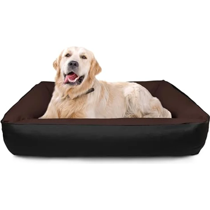 BedDog 2in1 Hundebett MAX QUATTRO, großes Hundekörbchen aus Cordura, waschbares Hundebett mit Rand, Hundesofa für drinnen, draußen, XXL, MOCCA, schwarz-braun – Bild 4