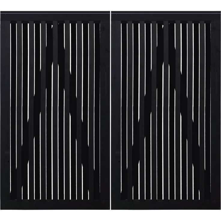 Plus Doppeltor Nagano 200 x 180 cm, Sichtschutzzaun in Schwarz RAL 9005, FSC-zertifiziert