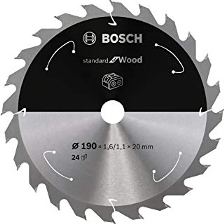 Bosch Professional Kreissägeblatt Standard for Wood (Holz, 190 x 20 x 1,6 mm, 24 Zähne, Zubehör Akku Kreissäge) – Bild 3