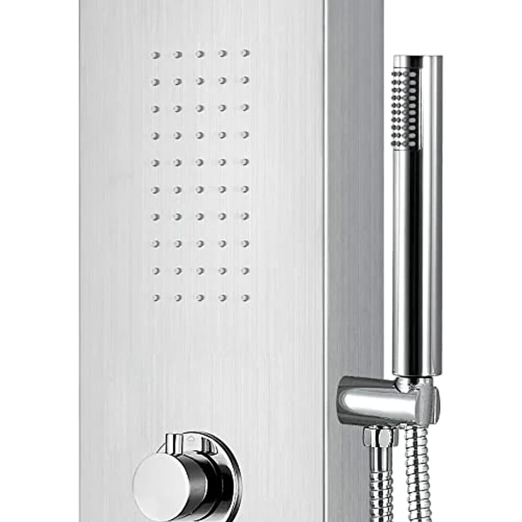 Duschpaneel Duschsäule 5 Funktionen mit Thermostatventil chrom 160x20x6,5 cm – Bild 3