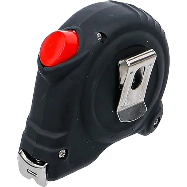 BGS TECHNIC Rollbandmaß 19 mm x 5 m mit automatischem Rücklauf, Stopper und Gürtelclip, metrische und Zoll-Skalierung – Bild 2