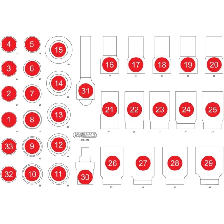 Ks Tools Leere Schaumstoffeinlage 811.1033, unbestückt, für individuelle Werkzeugaufbewahrung