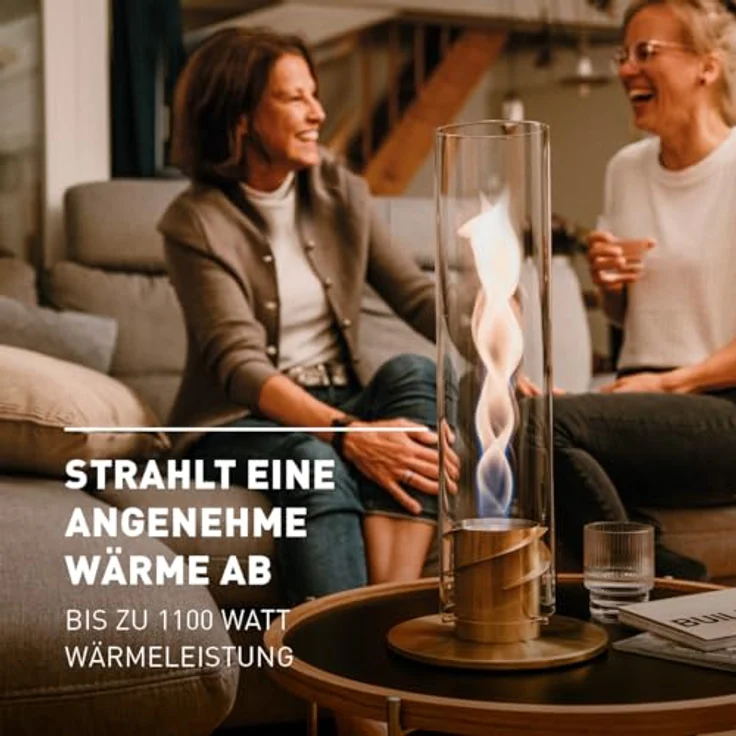 höfats - Spin 900 Gold NEUES Modell mit verlängerter Brenndauer Dank innovativer Brenntechnologie - flüssig Bioethanolkamin, Edelstahl Tischfeuer, wärmender Tischkamin für Indoor und Outdoor – Bild 5