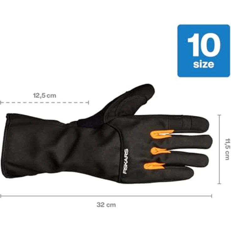 Fiskars Strauchpflege-Handschuhe, Touchscreen-kompatibel, Größe 10, Schwarz/Orange – Bild 3