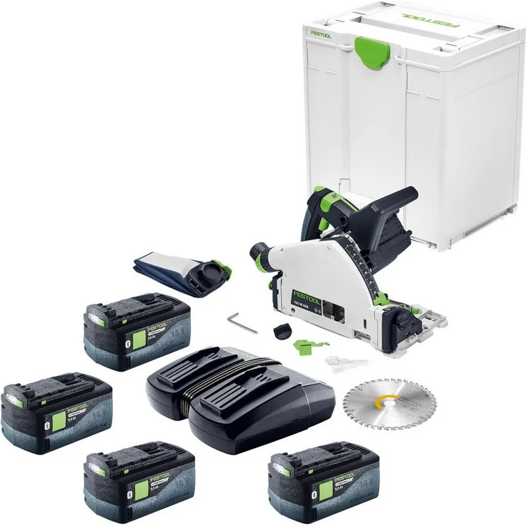 FESTOOL Akku-Tauchsäge TSC 55 KEB-Basic, 18 V / 36 V, präzise Schnitte bis 55 mm, inkl. 5,0 Ah Akku und Ladegerät, 160 mm Sägeblatt