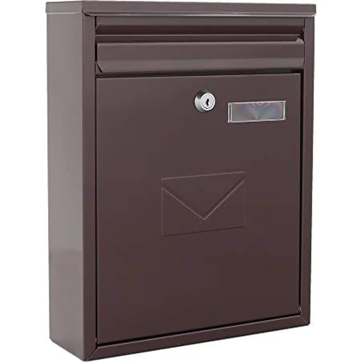 Rottner Briefkasten Como in Braun Stahl-Briefkasten Mailbox, Postkasten, Zaunbriefkasten, 2 Einwurfschlitze, Namensschild – Bild 2