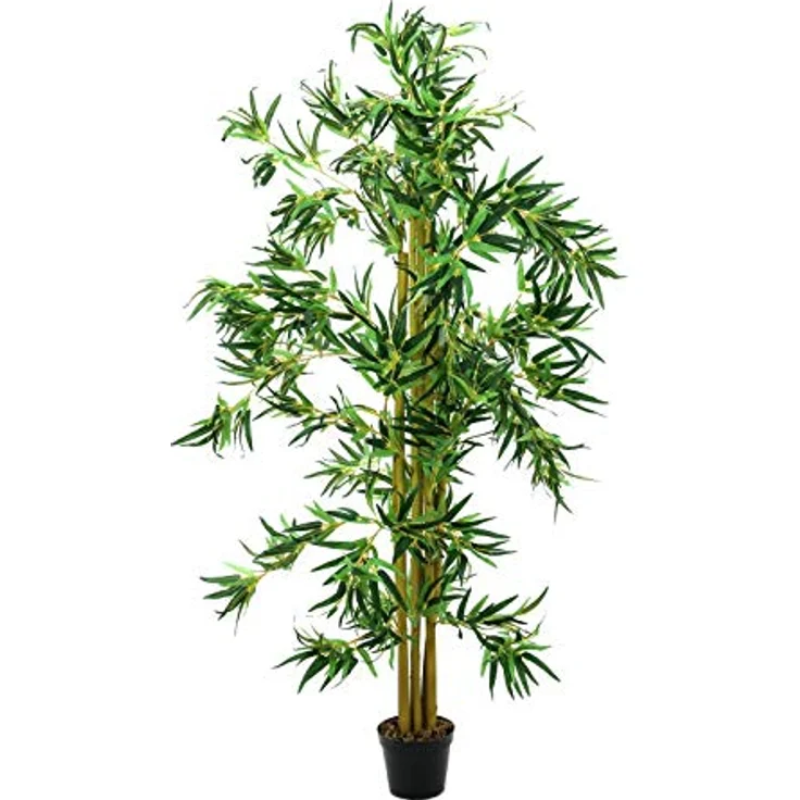 EUROPALMS Bambus Multistamm, Kunstpflanze, 150cm, mit 1440 naturgetreuen Blättern, fertig zum Hinstellen – Bild 1