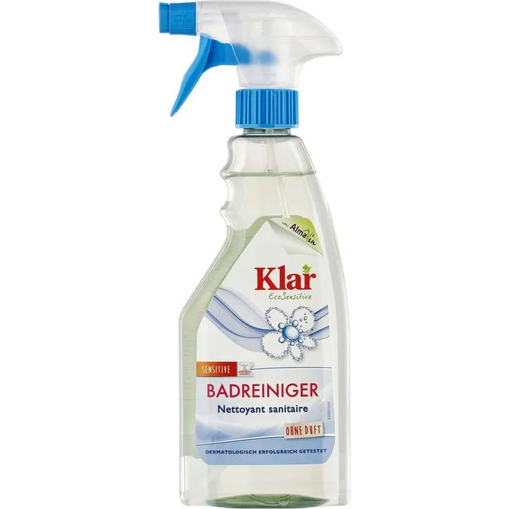 Almawin Klar Badreiniger Spray, 500ml, ökozertifizierter, veganer Reinigungsmittel mit Schaum-Sprayeraufsatz