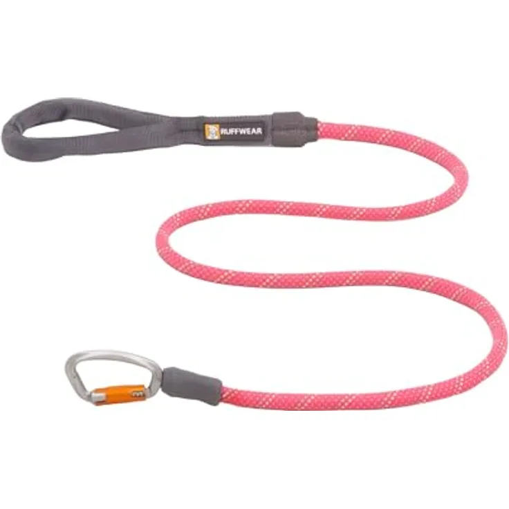 Ruffwear Knot-a-Leash Reflektierende Hundeleine, große, zugfreie 1,5 m Lange Hundeleine mit gepolstertem Griff, leichte und robuste Anti-Tangle-Leine, L, Fireweed Pink