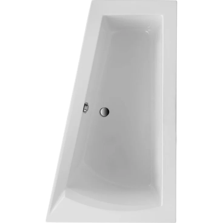 Ottofond Badewanne Galia I 170 x 100 x 65,5 cm, weiß, Modell A, Sanitäracryl, 300 L Fassungsvermögen, Mittelablauf seitlich