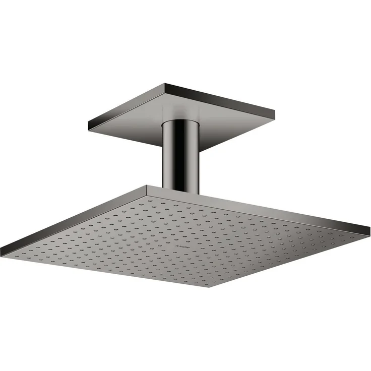 hansgrohe Kopfbrause Axor ShowerSolutions, Kopfbrause 300/300 1jet mit Deckenanschluss - Polished Black Chrome, Metalldeckenanschluss, PowderRain Funktion