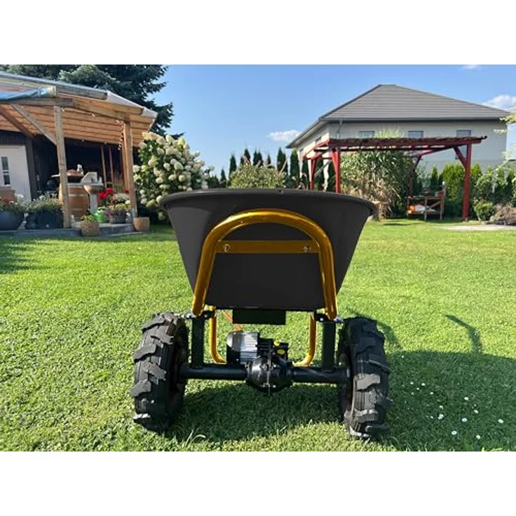 Tyskar Akku Schubkarre ESK260TWIN, Doppelachser mit 500 Watt Motor, 100L Wanne, max. 260kg Tragkraft, 24V Akku – Bild 3