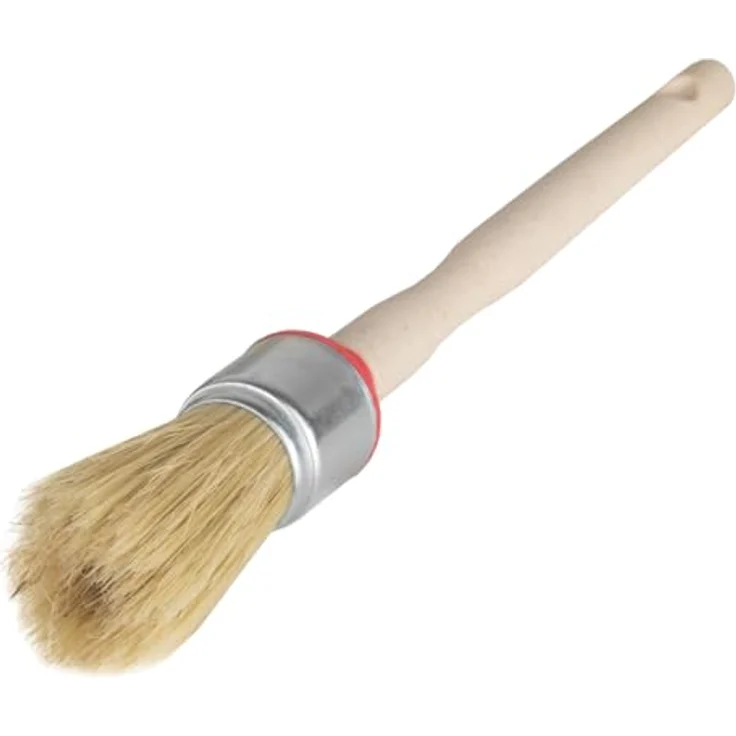 woplus Rundpinsel 20 mm | Ringpinsel für Lackieren, Beizen und Lasieren, ergonomischer Griff, hochwertige Naturborsten – Bild 3
