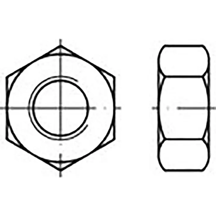 TOOLCRAFT TO-6861114 Sechskantmuttern M12 DIN 934 Edelstahl V2A A2 100St.