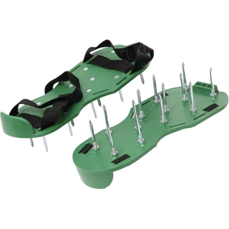 Floraworld Rasenlüfter, Rasenbelüftungs-Spikes mit 13 Stahlnägeln, PVC Sohlen, einfach anzubringen, 1 Paar