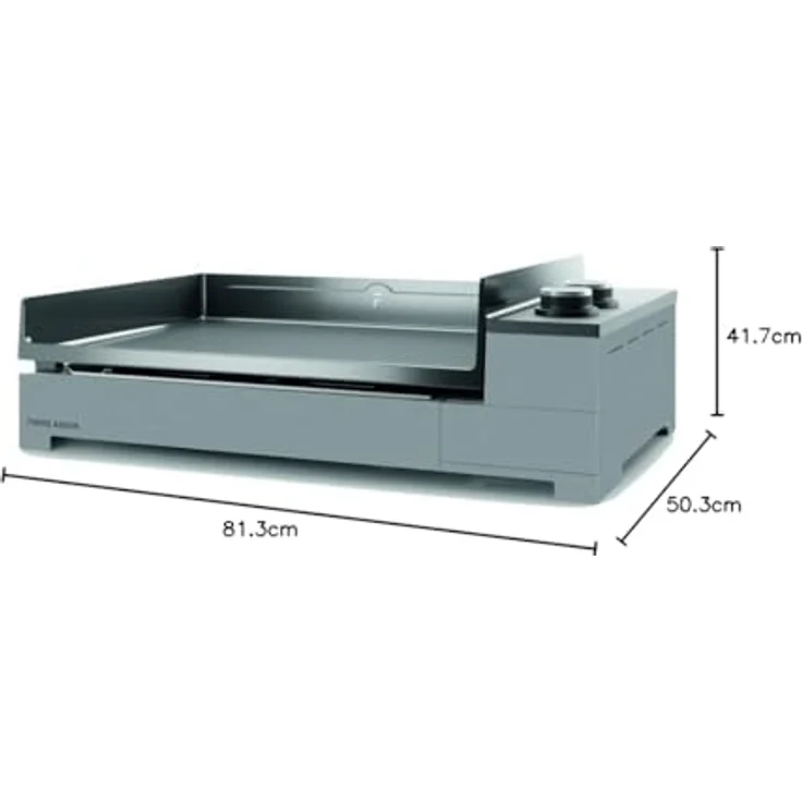 Forge Adour Premium G60 A, Gasgrill mit 5300 W, 2 Brenner, emaillierte Gusseisenplatte, 58,5 x 40,5 cm, für 10 Personen, Butan/Propan – Bild 7