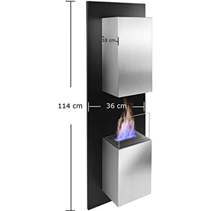 RS Trade® Exclusive Kreta Bioethanol Heizung Indoor Wandkamin Tischkamin Standkamin Ofen Edelstahl Deko Feuerstelle Feuersäule Feuerkorb, Umweltfreundliches Bio-Ethanol, Hochwertiges Material, Kein Schornstein nötig, Inkl. Wandaufhängung, Kostenfreie Retouren – Bild 2