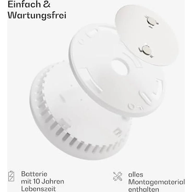 ONECONCEPT Rauchmelder DOF Pro10 Rauchmelder (Sensor Magnethalterung 10 Jahre Set batterie61 set) - 6er Set Mini-Rauchmelder mit Magnethalterung, 85 dB Warnsignal, bis zu 10 Jahre Batterielaufzeit - Preisvergleich – Bild 7