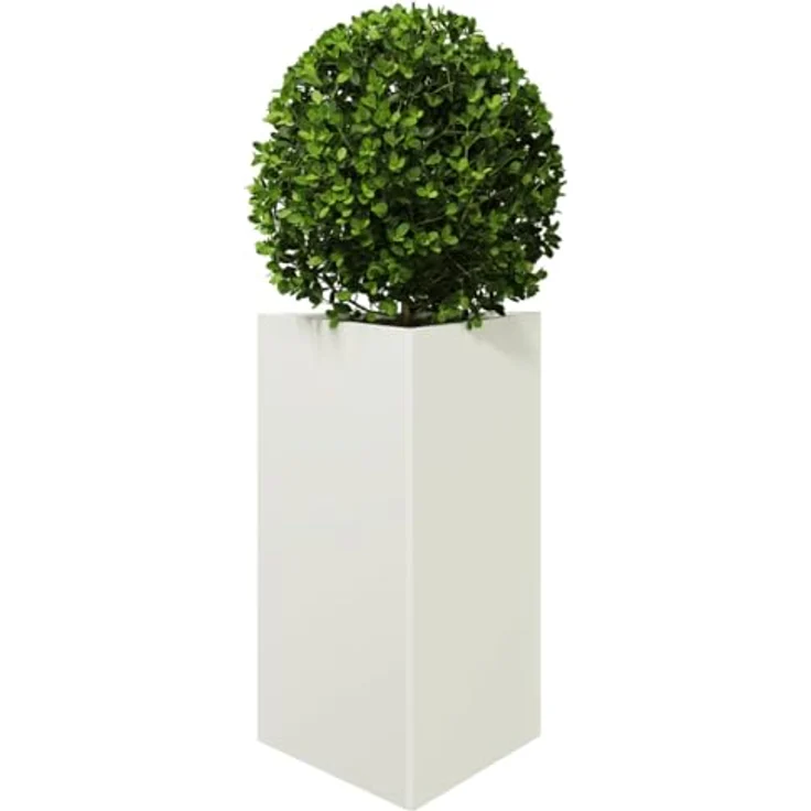 vidaXL Pflanzkübel 2 STK. Weiß Dreieckig 50x43x75 cm Stahl, rostbeständig und stabil – Bild 4