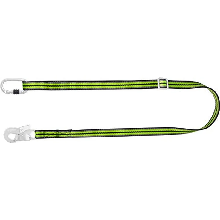 Kratos Safety Verbindungsmittel aus Gurtband mit Kürzungsschnalle, 2 m, 2 Stahlkarabiner, EN358, PSA
