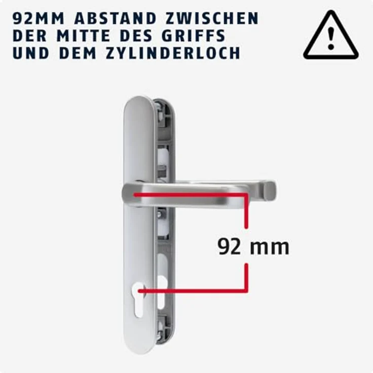 ABUS Türbeschlag SRG92N F1 - Drückergarnitur für Haustüren - mit beidseitiger Türklinke - für Türen mit schmalen Rahmen - Aluminium - Preisvergleich – Bild 5