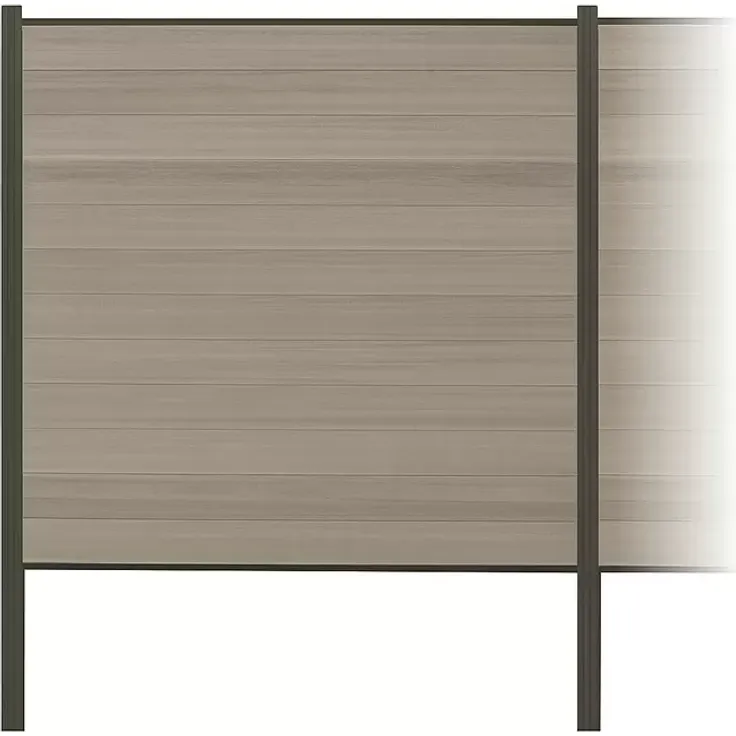 Elephant Steckzaun Cora Line, Sichtschutzzaun für 5 Felder, 924 x 180 cm, Schilf/Anthrazit, einbetonierbar, langlebiges WPC mit HDPE-Beschichtung