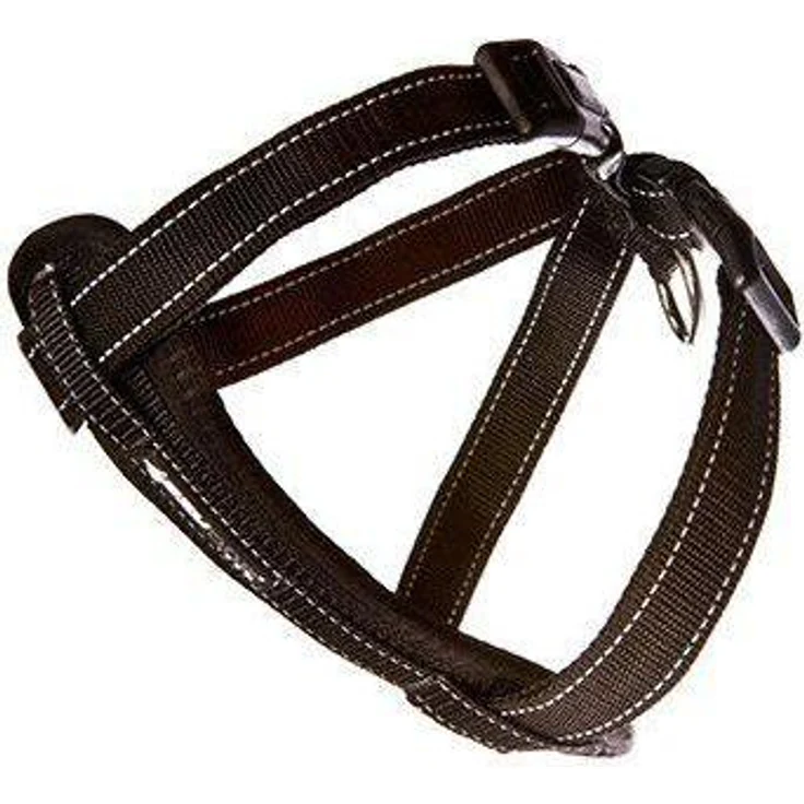 EzyDog Harness Neoprene Black, Ergonomisches Hundegeschirr für Spaziergänge und Autofahrten, Größe L (19-35 kg)