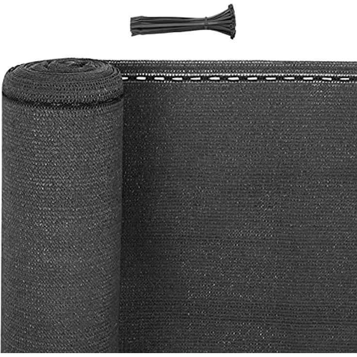 WOLTU Zaunblende Tennisblende 1x10m, 180 g/m² HDPE Schattiernetz mit 85% Sichtschutz, anthrazit, inkl. Kabelbinder – Bild 1