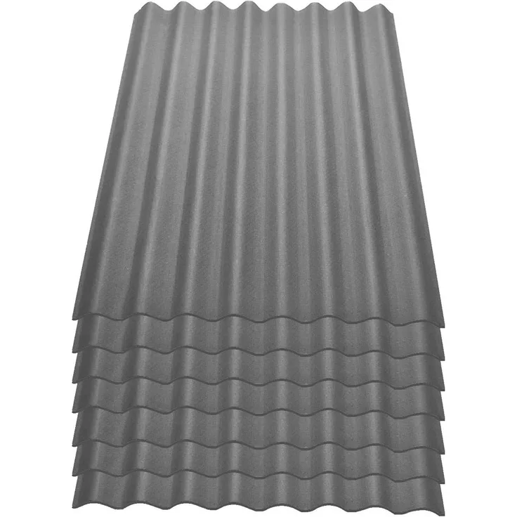 Onduline Easyline Dachplatte Wandplatte Bitumenwellplatten Wellplatte 7x0,76m² - grau