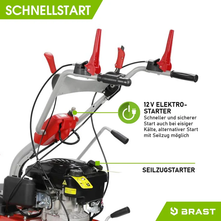 Brast Benzin Kehrmaschine Laubsammler Schneeschieber XXL Premium 4,8kW(6,5PS) 100cm Breite Elektrostart Schneeketten 3 in 1 Gerät – Bild 9