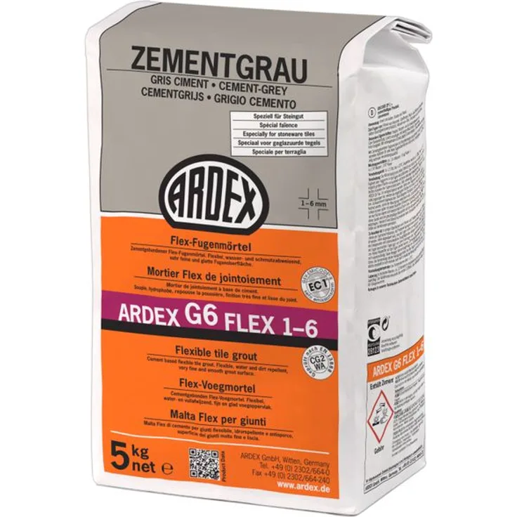 ARDEX G6 Flex-Fugenmörtel 1-6 mm 5 kg - zementgrau