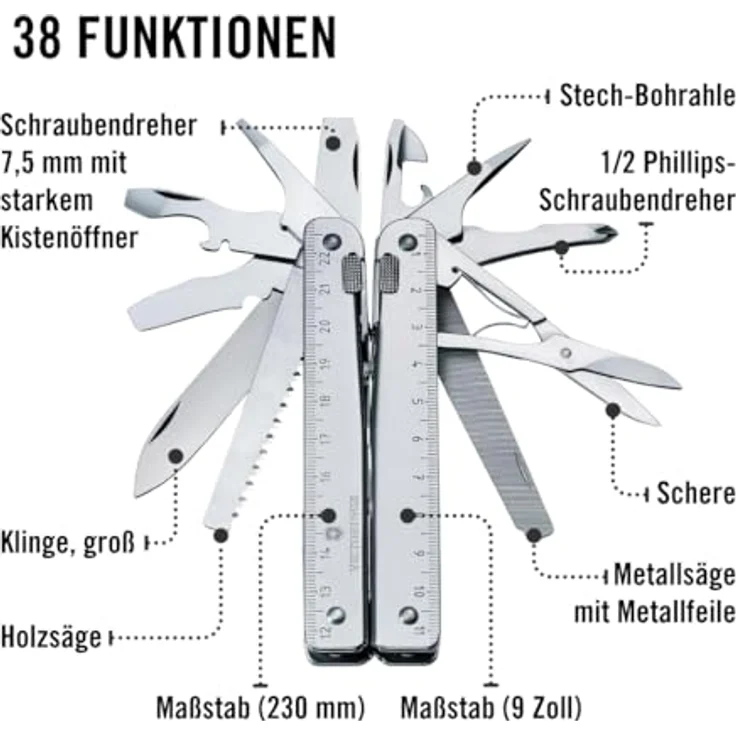 Victorinox Multifunktionswerkzeug SwissTool X Plus Ratchet (38 Funktionen, Etui, Ratsche) silber – Bild 5