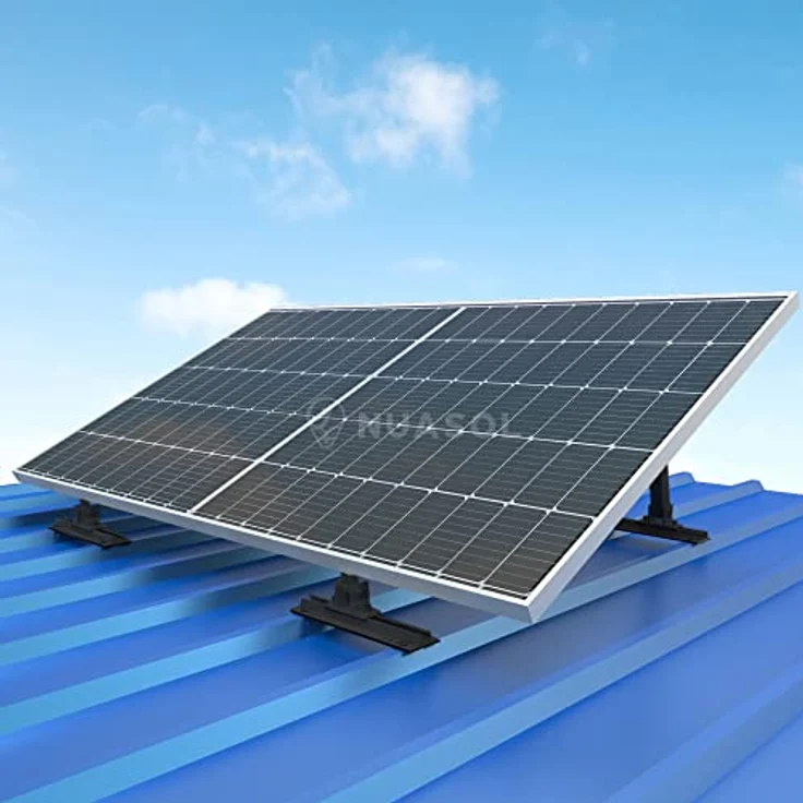 NuaSol Aufständerung Solarmodul Halterung für Balkonkraftwerk Flachdach, verstellbar 15°-30° für 2 Solarpanels, witterungsbeständig, einfache Montage, schwarz – Bild 2