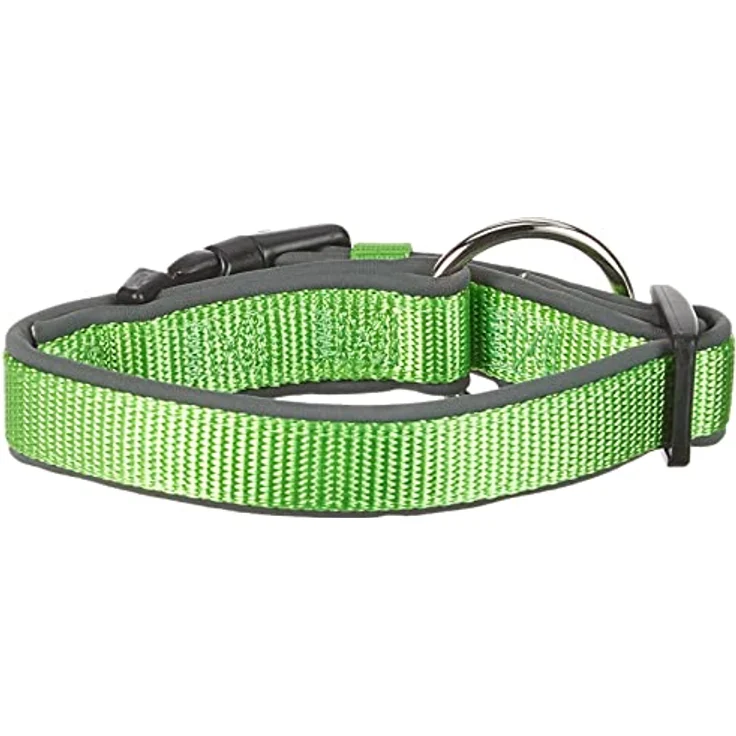 Nobby Halsband Classic Preno, neon grün / grau L: 20-30 cm, B: 15/20 mm, 1 Stück – Bild 2