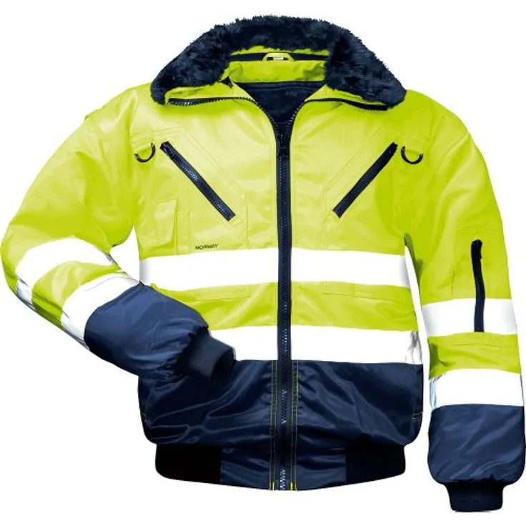 Norway 23648 Arbeitsjacke, Giallo/Marine, XL, 100% Baumwolle, Moderner Schnitt, Einfach zu reinigen