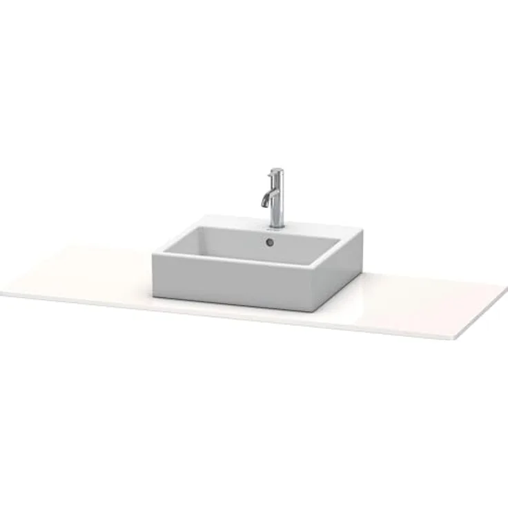 Duravit XSquare Konsole 060G, 1400x550 mm mit 1 Ausschnitt links, Farbe: Betongrau Matt