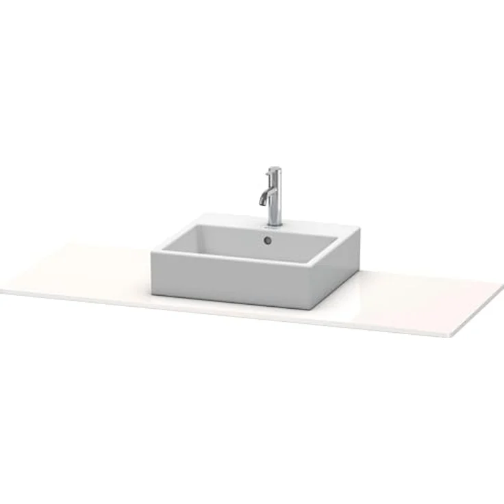 Duravit XSquare Konsole 060G, 1400x550 mm, 1 Ausschnitt links, Taupe Seidenmatt Lack – Bild 1