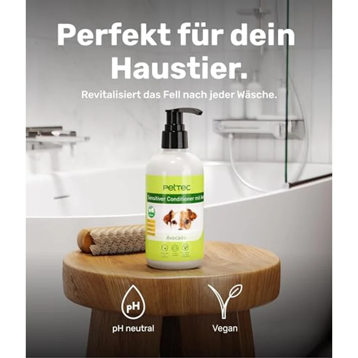 PetTec Tiershampoo Hundeconditioner Avocadoöl, 250 ml, vegan, allergenfrei, Made in Germany – Bild 4