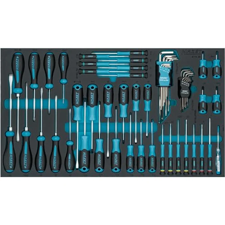 Hazet Werkstattwagen 179NXL-7, mobiler Werkzeugwagen mit 210-teiligem Sortiment, Edelstahl-Arbeitsfläche, 1200x800x1380 mm – Bild 6