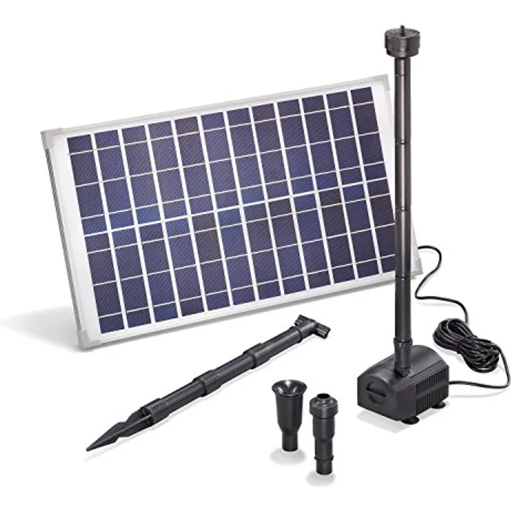 Esotec Solar Teichpumpe 25 Watt Solarmodul 1250 l/h Förderleistung 1,6 m Förderhöhe Professional Komplettset Springbrunnen Gartenteich (101915)