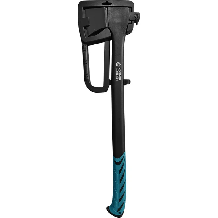 Könner & Söhnen Axt KS CA1500, gehärteter Kohlenstoffstahl, ergonomischer Fiberglasgriff, rutschfest, Teflonbeschichtung, schützende Kunststoffscheide